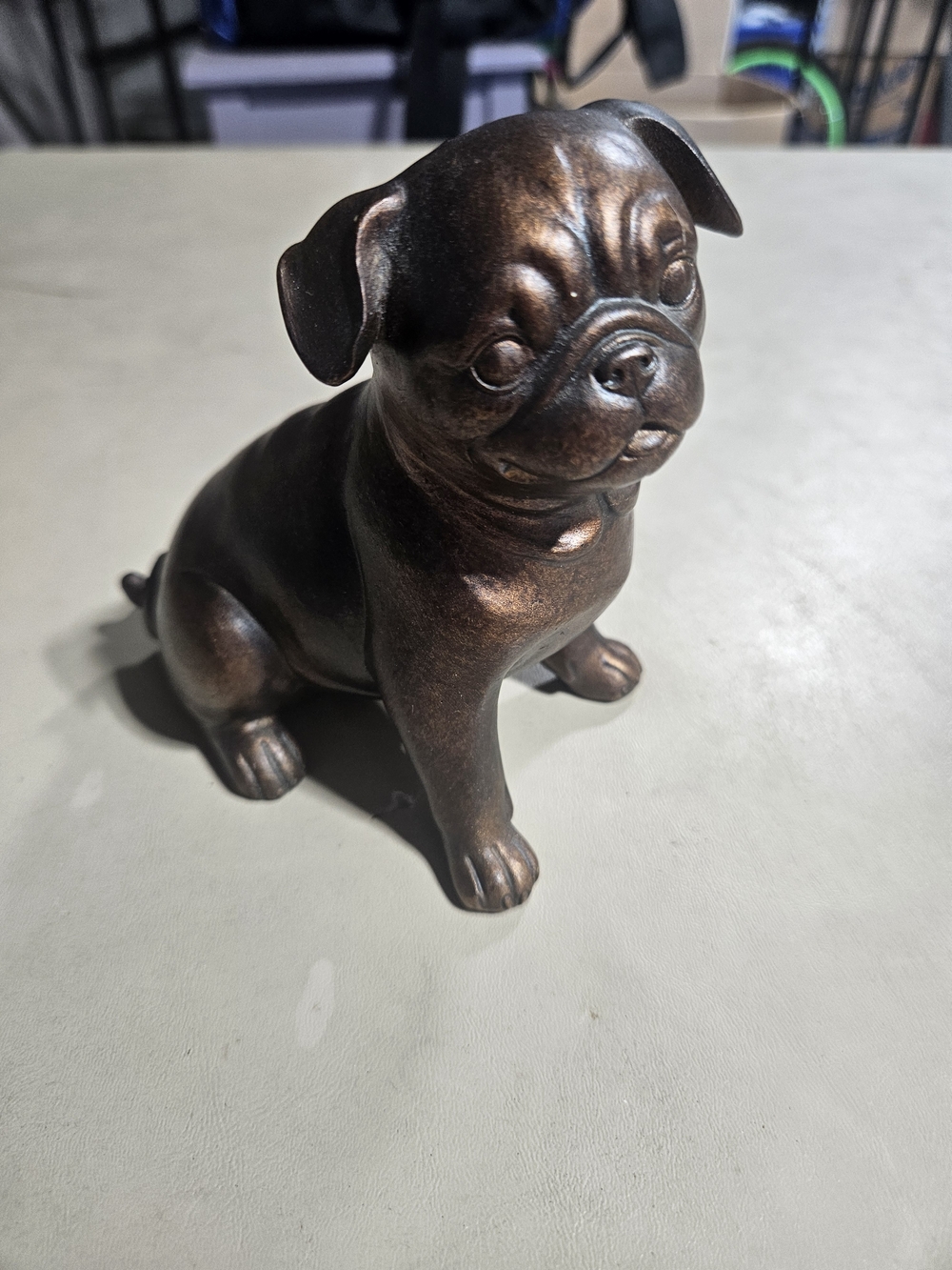 Decorative Pug Dog Figurine - Bronze Finish